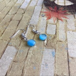 💧HP! Minimalist Aqua Glass Bead Dainty Earrings